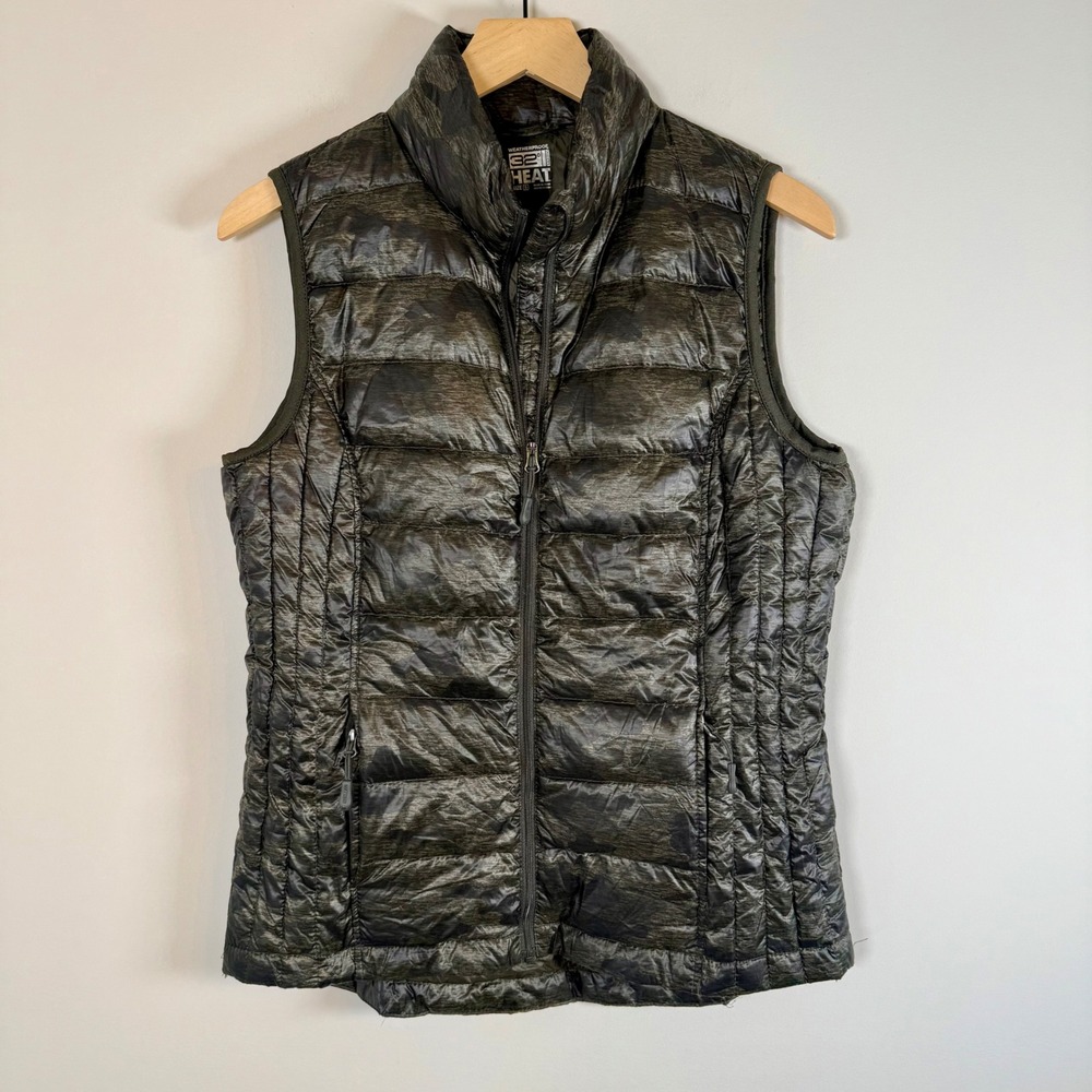 Weatherproof 32 Degrees Heat Packable Camo Down Puffer Vest Jacket Small‎ NWT